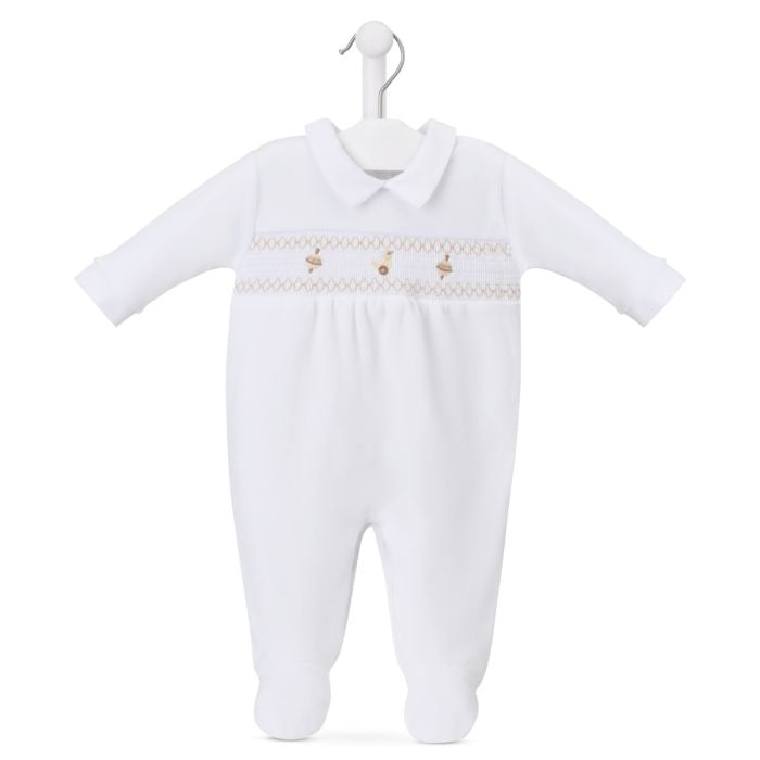Toys Smocked Velour Sleepsuit