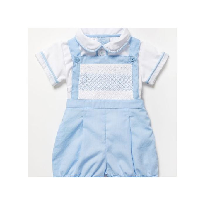 Smocked Dungaree & Shirt Suit