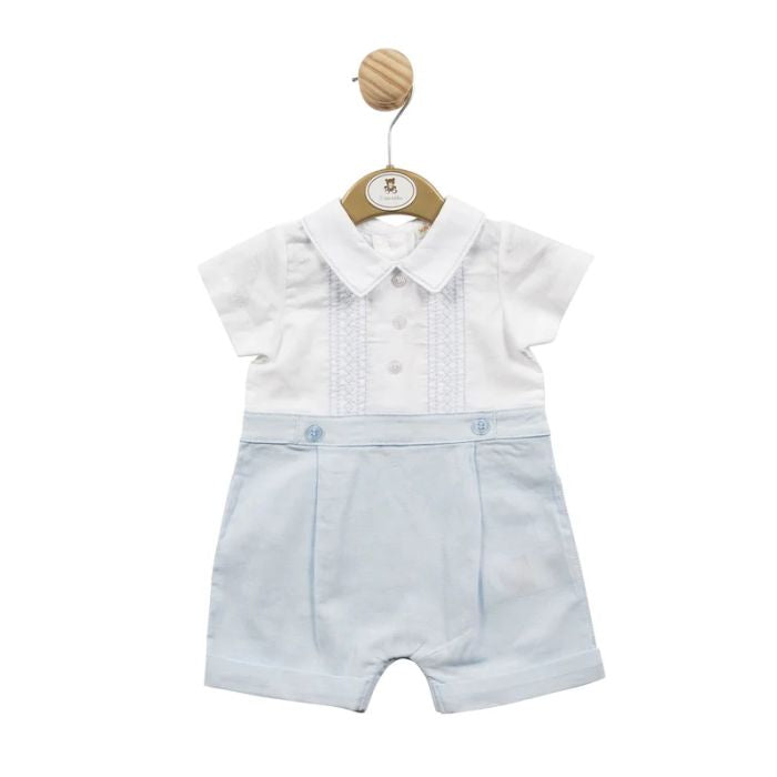 Mintini Linen Look Smocked Romper